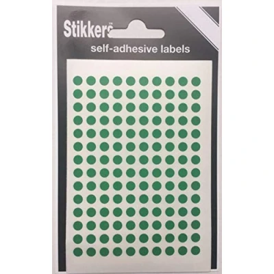 Image of 980 Green 5mm Sticky Coloured Dots Easy Peel Self Adhesive Colour Coding Round Labels Circle Stickers