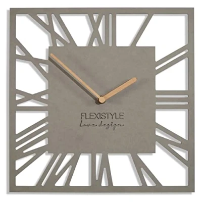 Image of FLEXISTYLE Wall Clock, Natural oak, Gray, 30 cm