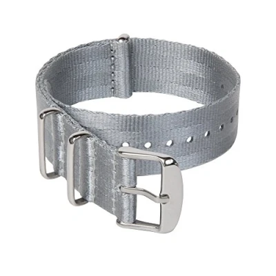 Image of Archer Watch Straps Seat Belt Weaved Nylon Premium Quality NATO (Gray, Stainless, 22mm)