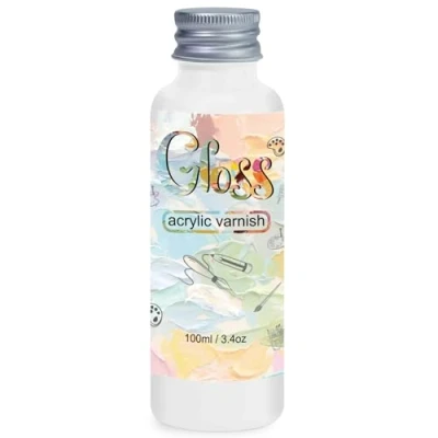 Image of Varnish for Acrylic Painting，100ml Gloss，Clear Keeps Paintings from Yellowing, Cracking, Maintains Permanent Color (Gloss)