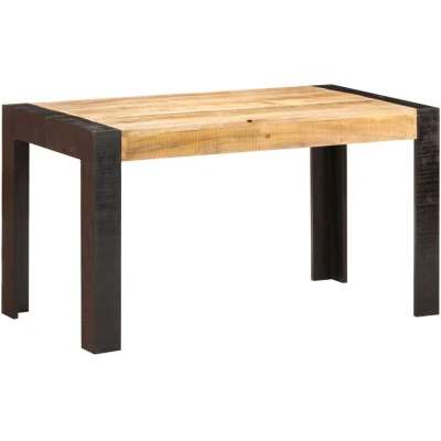 Image of vidaXL Dining Table 140x70x76 cm Solid Rough Mango Wood