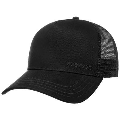 Image of Stetson Classic Cotton Trucker Cap Small Men mesh Baseball Snapback, with Peak, Peak Summer Winter One Size Black