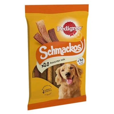 Image of Pedigree Schmackos Poultry Mix Dog Treats Variety of Flavours 180 Stripes (Pack 9)