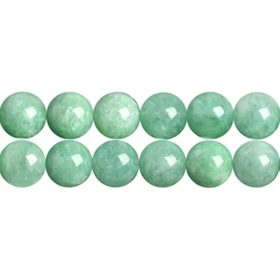 Image of Genuine Green Burma Jadeite Beads 8mm Healing Chakra Gemstone Sold by One Strand APX 46 Pcs Hole Size 1mm (Color Heated)
