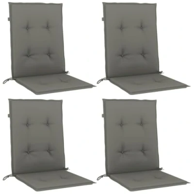 Image of vidaXL Melange Dark Grey Chair Cushions Polyester Fabric Seat Pads for Office/Garden/Patio Furniture, Non Slip with Foam Filling, 100x50x4cm, 4 Pack