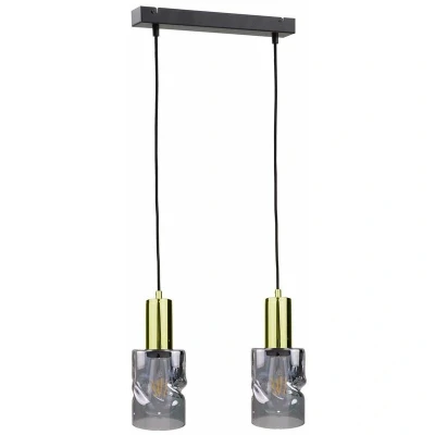 Image of Cross Bar Pendant Ceiling Light Black, 50cm, 2x E27