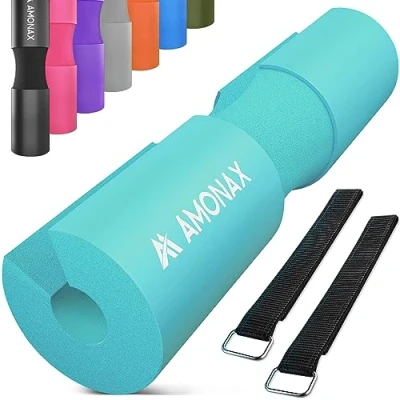 Image of AMONAX Barbell Squat Pad, Extra Thick Foam Padding for Neck &amp; Shoulder Support, Strength Training Equipment Attachments Gym Fitness Workout Cover Hip Thrusts, Weight Lifting Heavy Squats
