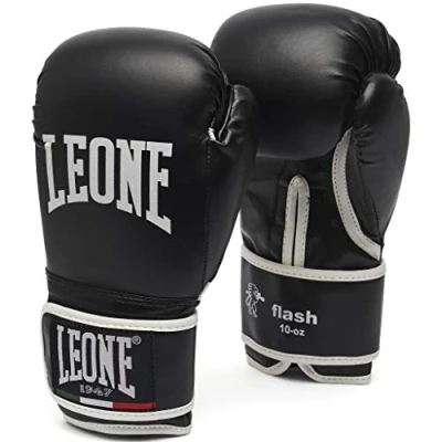 Image of LEONE 1947, Flash Boxing Gloves, Unisex Adult, Black, 12 OZ, GN083