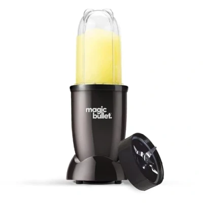 Image of nutribullet magic bullet Starter Kit in Black All one Food Processor &amp; Blender 10,000 RPM Speed with 1x High Torque Power Base, Tall Cup Flip Top Lid and Cross Blade