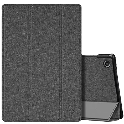 Image of FINTIE Slim Case for Samsung Galaxy Tab A8 10.5 inch 2021 Model (SM X200/X205), Super Thin Lightweight Hard Back Shell Tri Fold Stand Cover with Auto Wake/Sleep, Gray