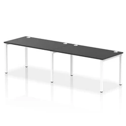 Image of Impulse Bench Single Row 2 Person 1400 White Frame Desk Black