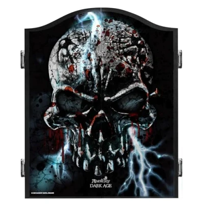 Image of Officially Licensed Alchemy Dart Board Cabinet Heavy Duty Gothic Horror Design Dartboard Storage Unit (Dark Age Skull)
