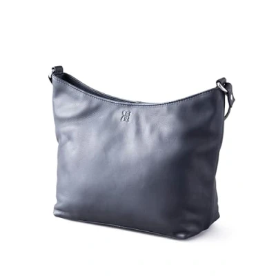 Image of Grasmere Leather Cross Body Bag in Navy Blue