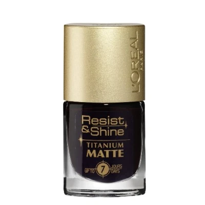 Image of L &#039;Oreal Resist &amp; Shine Titanium Matte Nail Polish 502 Burgundy Black