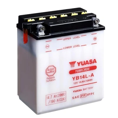 Image of YUASA BATTERY YB14L A open without acid