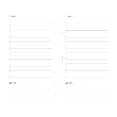 Image of Filofax Lifestyle Refill, Personal Size, Organizer White Paper, To Do, 20 Sheets (B132864)