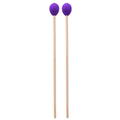 Image of Marimba Stick Mallets, 1 Pair Round Head Mallet Beech Xylophone Handle Percussion Sticks Instruments Accessory (Purple)