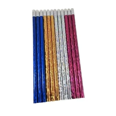 Image of SDM 12 Bright Holographic HB Pencils With Eraser Toppers