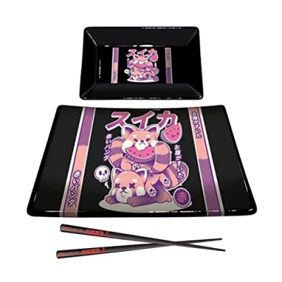 Image of Pyramid International Ilustrata Sushi Set (Watermelon Design) in Presentation Gift Box Official Merchandise
