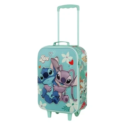 Image of Karactermania Lilo and Stitch Love Soft 3D Trolley Suitcase, Turquoise, 17 x 33 52 cm, Capacity 26 L