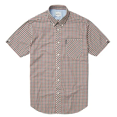 Image of Ben Sherman Mens House Check Shirt Short Sleeved (Dark Blue) XXXL