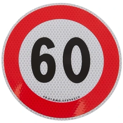 Image of Quattroerre Sticker Speed Limit 60 km/h EU, Approved