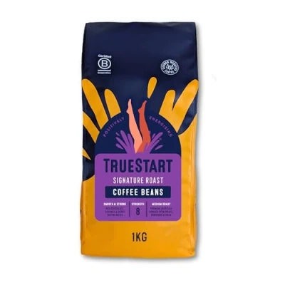 Image of TrueStart Coffee Beans 1kg, Signature Roast Ideal for Espresso Machine, Bean to Cup, Single Origin Arabica, Freshly Hand Roasted Speciality Grade, Medium