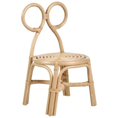 Image of Beliani Kids Chair Boho for Patio Indoor Rattan Seat Natural Mirtia