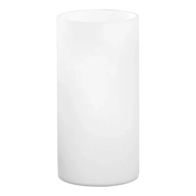 Image of Eglo Geo Minimalist Bedside Lamp, White Matt Opal Glass Side Table Light, Living Room Lighting, Incl. Switch, E14 Socket