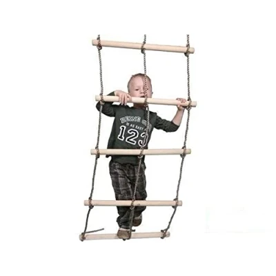 Image of KIDS WOODEN ROPE LADDER FOR CHILDRENS CLIMBING TIMBER FRAME PLAYHOUSE TREE HOUSE SELECTION OUTDOOR GYMNASTIC DIY PLAYGROUND * FROM HAPPY PLAYGROUNDS (7 Rungs Ladder)