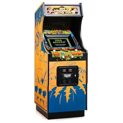 Image of Numskull Quarter Arcades Zoo Keeper Collector&#039;s Edition Mini Arcade 1/4 Scale Authentic Wooden Replica, Original ROM, Rechargeable Battery &amp; 3W Speakers for Retro Enthusiasts