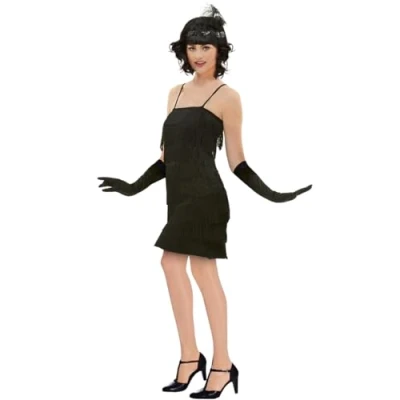 Image of Funidelia Flapper costume for woman size XS 20s, Cabaret, Gangster, Decades Black Costumes adults fancy dress &amp; props Halloween, carnival parties