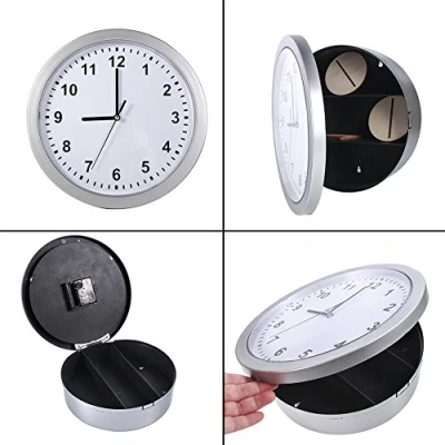 Image of Safe Wall Clock with Hidden Compartment, Secret Stash for Valuables Gold Silver Jewellery Money, Working Storage Box