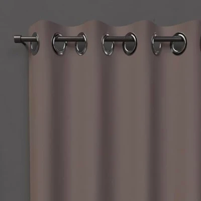 Image of Soleil d&#039;ocre, Alix Blackout Curtain with Eyelets Mocha, Polyester, 135 x 180 cm