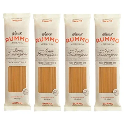 Image of Rummo Lenta Lavorazione Thick Spaghetti No. 5, 1 pound (Pack of 4)