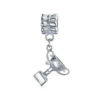 Image of Sports Champion Winners Cup Trophy Dangle Charm Bead For Women Teen .925 Sterling Silver Fits European Bracelet