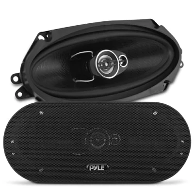 Image of Pyle 3 Way Universal Car Stereo Speakers 300W 4&quot; x 10&quot; Triaxial Loud Pro Audio Speaker OEM Quick Replacement Component Vehicle Door/Side Panel Mount Compatible, PL410BK (Pair)