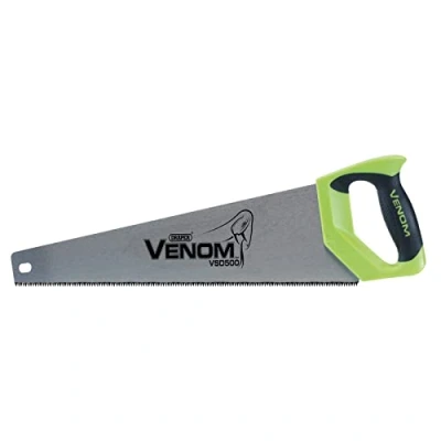 Image of Draper Venom 8PPI Wood Hand Saw First Fix Double Ground Blade 50CM DIY Tools Woodworking Handsaw 82194