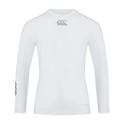 Image of Canterbury Boy&#039;s Thermoreg Long Sleeve Top Compression Shirt Base Layer With Heat Retention &amp; Thermal Regulation, White, LB