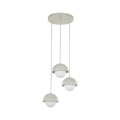 Image of Bono Cluster Pendant Ceiling Light Beige, Opal Glass 3xG9