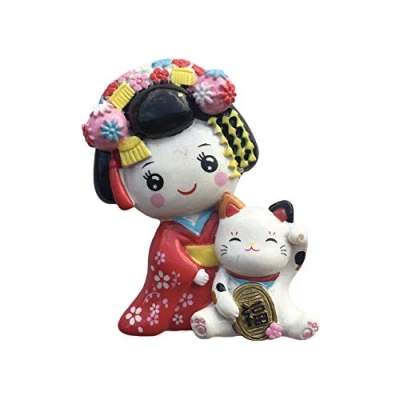 Image of Japan 3D Kimono Refrigerator Magnet Resin Travel Souvenirs,Handmade Home &amp; Kitchen Decoration Fridge Collection Gift