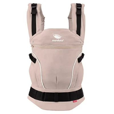 Image of manduca First Baby Carrier, Adjustable &amp; Versatile and Toddler Carrier (3.5 up to 20 kg), Front, Hip Back Carrying Sling, Made of Organic Cotton, Powder