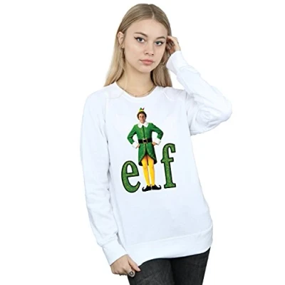 Image of Elf Women&#039;s Buddy Logo Sweatshirt Large White