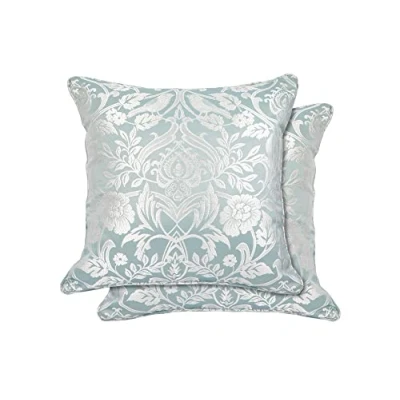 Image of Emma Barclay Eden Jacquard Cushion Cover in Duck Egg 17x17 (43x43cm)