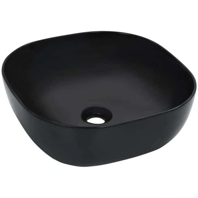 Image of vidaXL Wash Basin 42.5x42.5x14.5 cm Ceramic Black
