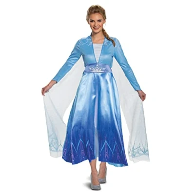 Image of DISGUISE 23170N Disney Elsa Frozen 2 Deluxe Adult Costume Wig, Blue, S