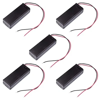Image of AA x 1 Enclosed Style Battery Holder Case With Flying Leads (Pack of 5)