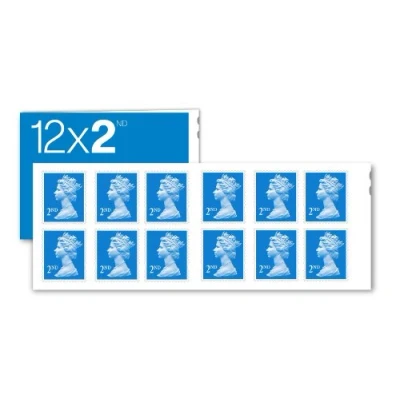 Image of Royal Mail 2nd Class Standard Self Adhesive Postage Stamps, Pack of 12