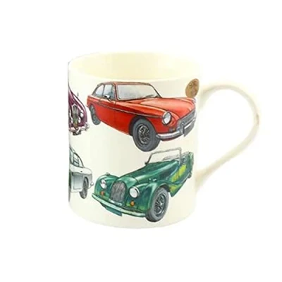 Image of The Leonardo Collection Fine China Mug Classic Car 1 Piece 13x9x10 cm, White