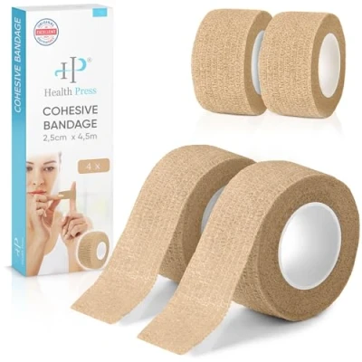 Image of Self Adhesive Finger plasters 4X Plaster roll Beige (2.5cm x 4.5m) Bandage Elastic Tape Waterproof Dust, Grease and Dirt Repellent